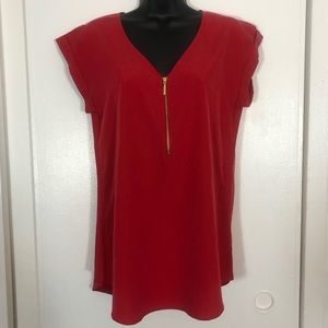 NWT Red Silky Express Blouse